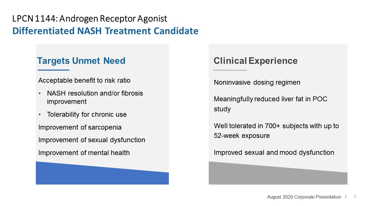 LPCN 1144: A Differentiated NASH Treatment Candidate